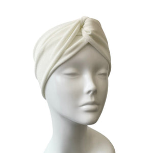 Off White Soft Jersey Turban Twist Headband