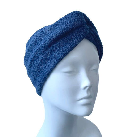 Petrol Blue Winter Knit Ear Warmer