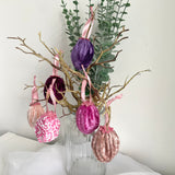 Pink Velvet Hanging Easter Eggs