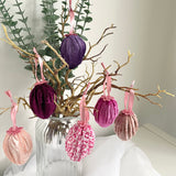 Pink Velvet Hanging Easter Eggs