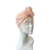 Pink Thin Lace Prettied Turban Head Scarf