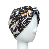 Pre-Tied Leaf Print Head Wrap for Women