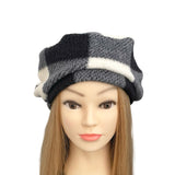 Checkered Warm Winter Fleece Beret Hat