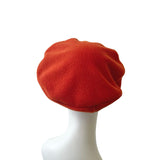 Rust Orange Fleece Beret for Women