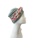 Dusky Mint Soft Seamless Bamboo Turban Beanie Hat with Detachable Headband