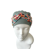 Dusky Mint Soft Seamless Bamboo Turban Beanie Hat with Detachable Headband