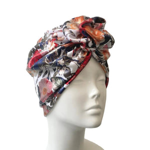 Shiny Floral Statement Rosette Turban