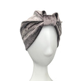 Silver Grey Soft Stretchy Velvet Turban