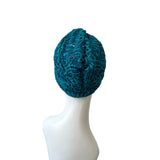 Teal Blue Lace Turban Hat Head Wrap Covering