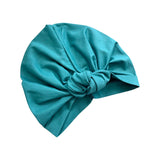 Teal Knotted Cotton Turban Head Wrap for Women