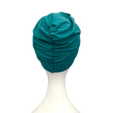 Teal Knotted Cotton Turban Head Wrap for Women