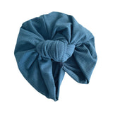 Teal Blue Elastic Ribbed Jersey Turban