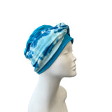 Turquoise Turban Beanie Hat with Stretchy Headband