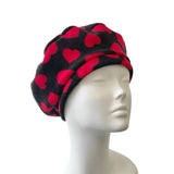 Valentines Day Heart Fleece Beret Hat