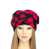 Valentines Day Heart Fleece Beret Hat