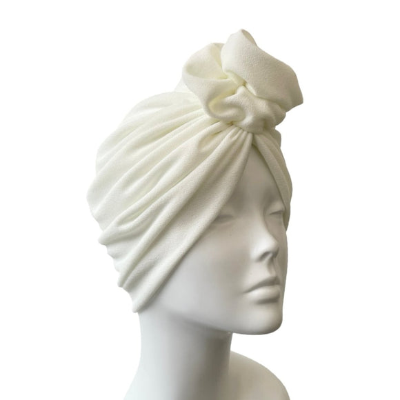 White Jersey Pre Tied Turban Hat