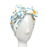 White Lemon Bow Turban Head Wrap 