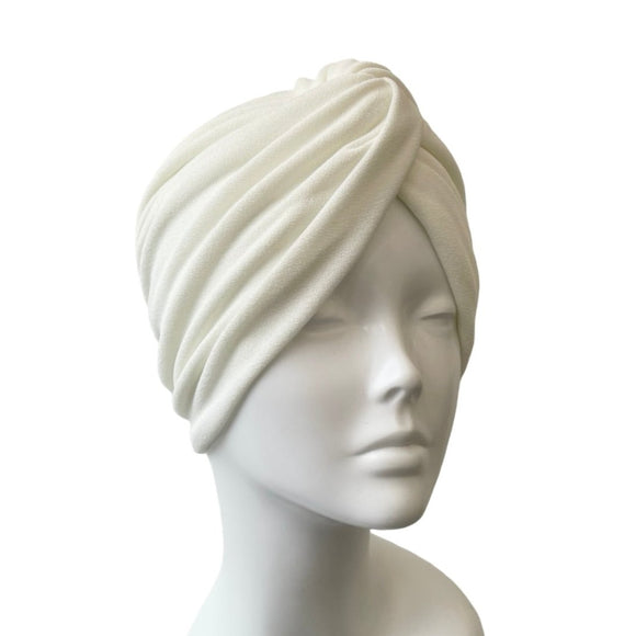 White Soft Jersey Twist Head Wrap