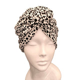 White Spotted Chain Knot Turban Hat