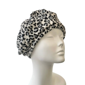 White and Black Cheetah Soft Cosy Hat