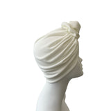 White Jersey Pre Tied Turban Hat