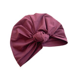 Wine Red Knotted Turban Hat Head Wrap