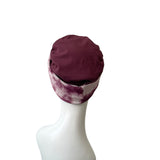 Wine Red Turban Beanie Hat with Tie Dye Headband 