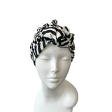 Black and White Animal Print Ready To Wear Turban