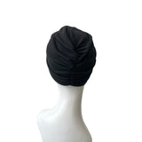 Black Stretchy Double Layered Turban Hat