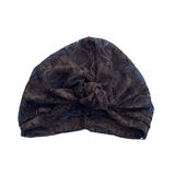 Black Lace Front Knot Summer Turban 