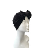 Black Luxury Velvet Retro Bow Turban