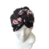 Black Patterned Chain Knot Head Wrap