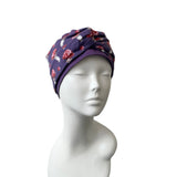 Purple Turban Beanie Hat with Toadstool Headband 