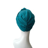 Teal Knotted Cotton Turban 