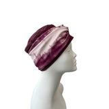 Wine Red Turban Beanie Hat with Tie Dye Headband 