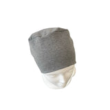 Grey Cotton Turban Beanie Hat with Detachable Headband 