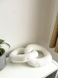 White Boucle Chain Shaped Pillow