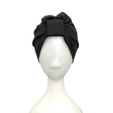 Black Jersey Knit Turban Hat