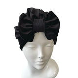 Black Luxury Velvet Retro Bow Turban