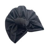 Black Stretchy Double Layered Turban Hat 