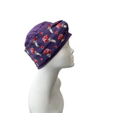 Purple Turban Beanie Hat with Toadstool Headband 