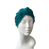 Teal Knotted Cotton Turban 