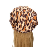 Leopard Print Soft Cozy Fleece Beret Hat