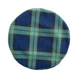 Navy and Green Tartan Retro Beret Hat