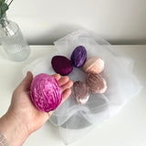 Velvet Easter Eggs Pink and Purple