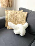 White Boucle Modern Knot Pillow