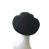 Black Warm Rib Knit Beret Hat for Ladies