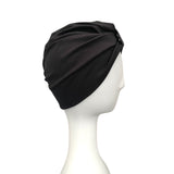 Black Jersey Knit Turban Hat