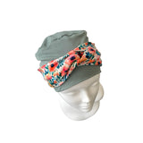 Dusky Mint Soft Seamless Bamboo Turban Beanie Hat with Detachable Headband