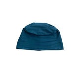 Teal Blue Soft Seamless Bamboo Turban Beanie Hat with Detachable Floral Headband